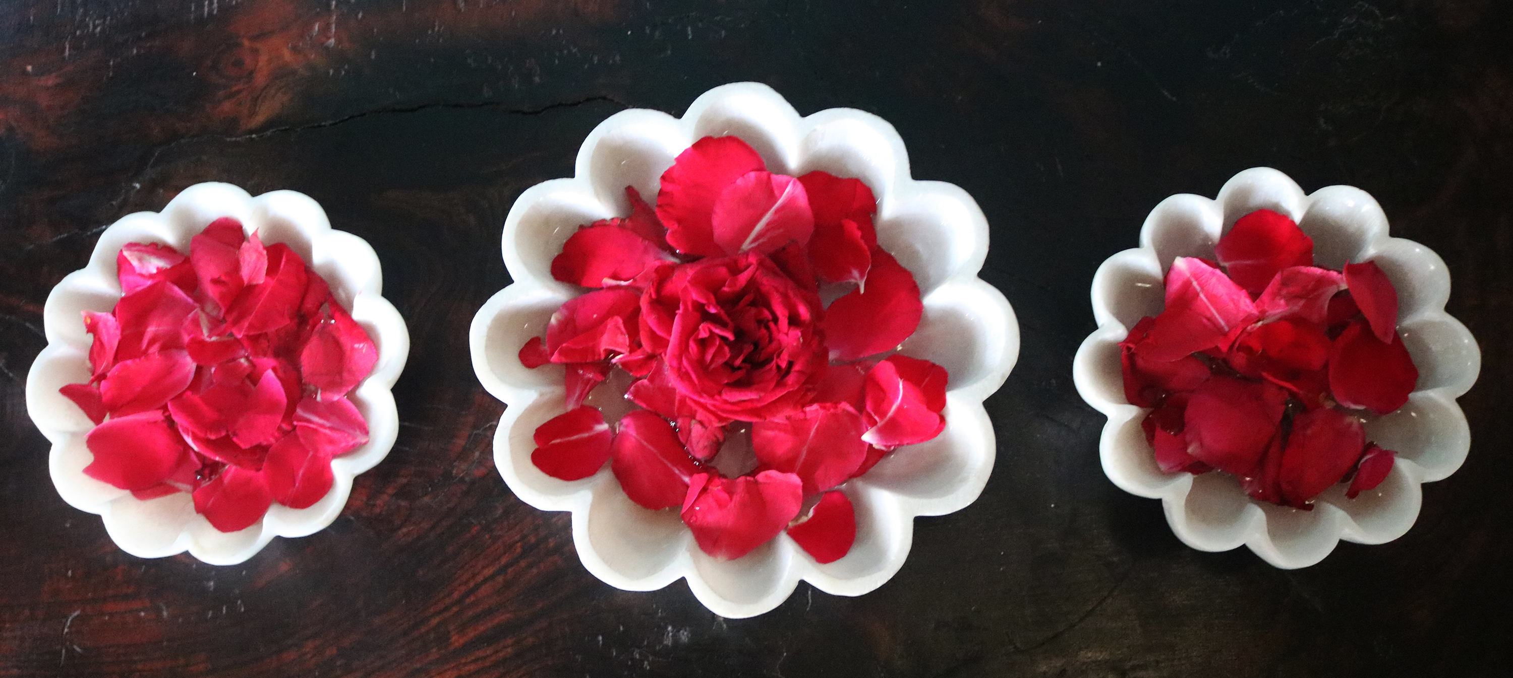 Marble Bowl ,Marble Lotus Bowl, Marble Lotus Pot, Marble Urli, Marble Flower Floater Set Of 3